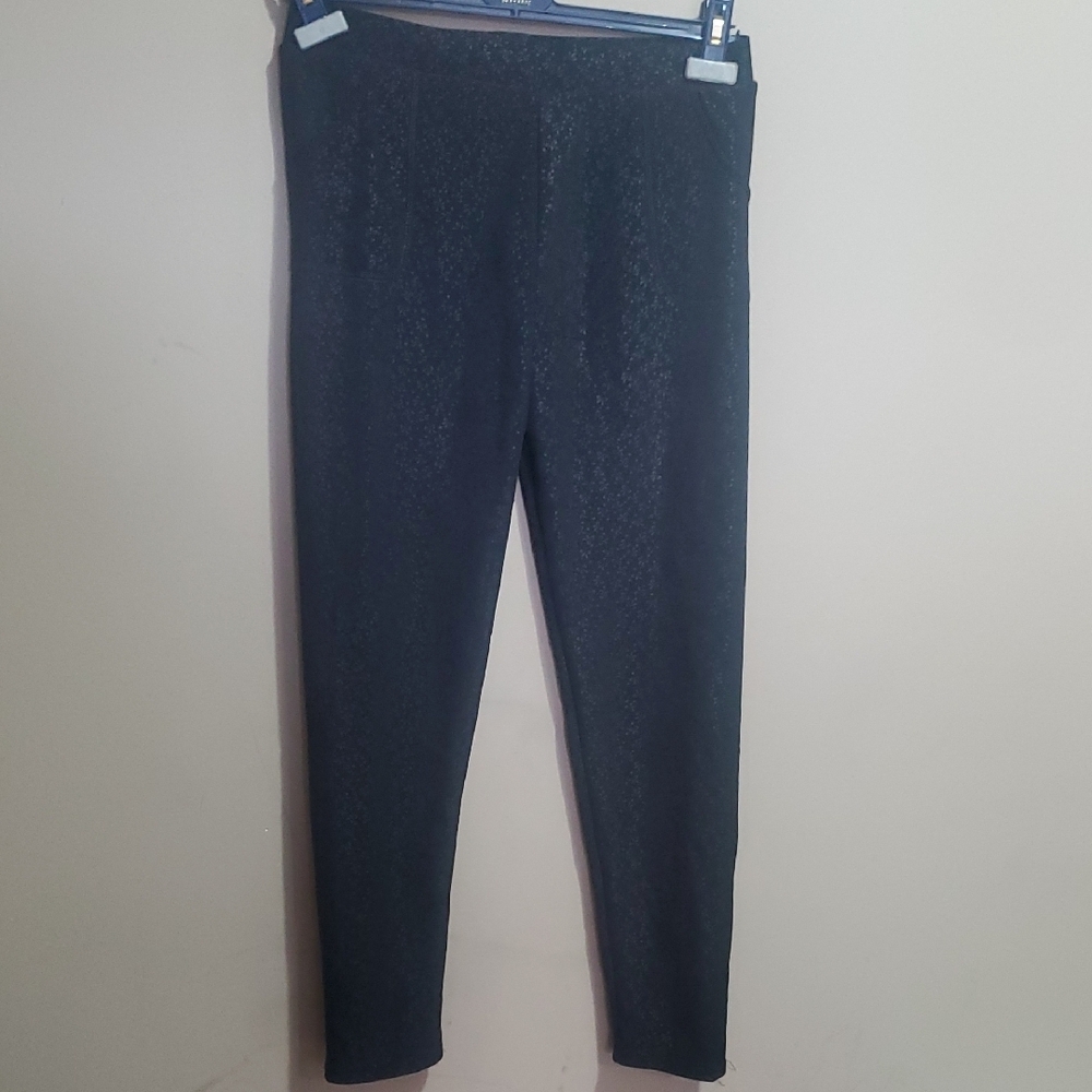 Womens Fleece Lined Black Leggings Size Large